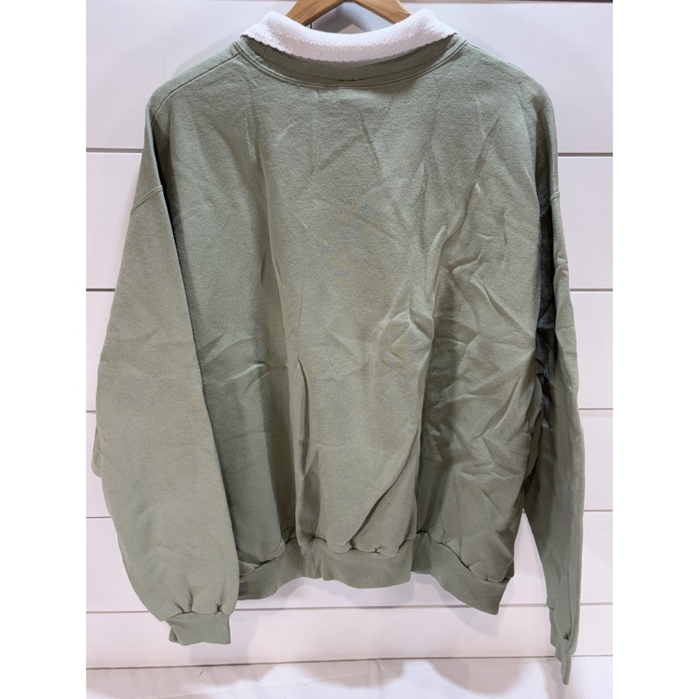 Top Stitch by Morning Sun Collared Bird Country Cabin Light Green Sweatshirt 3XL - Picture 2 of 9